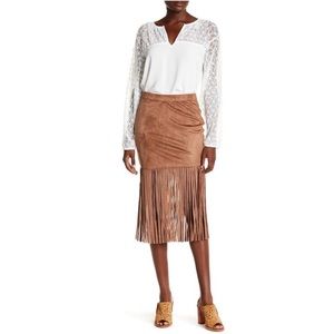 Astars Underground Vegan Leather Fringe Skirt